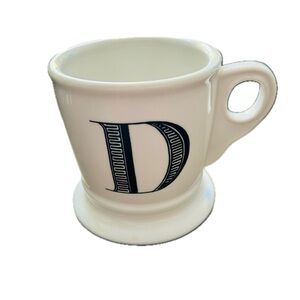 Anthropologie D Initial Mug black white coffee monogram